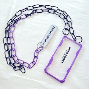 Cross/Phonez Purple iPhone Case with Adjustable Metal Strap and Keychain